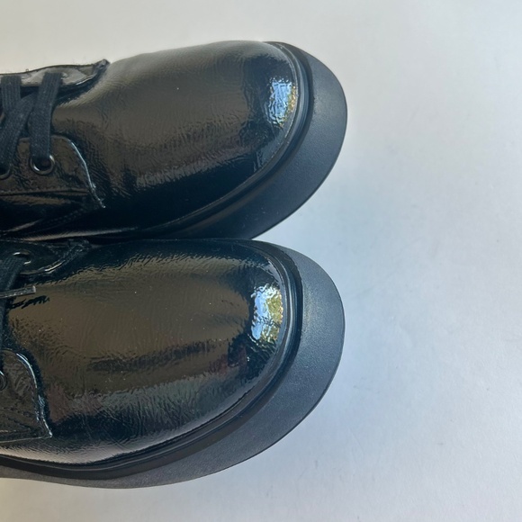 H&M Black Patent Leather Quilted Combat Boots size EUR 41, US 10.5 - Picture 11 of 14